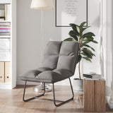 NNEVL Leisure Chair with Metal Frame Light Grey Velvet