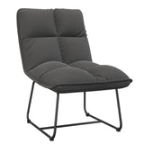 NNEVL Leisure Chair with Metal Frame Dark Grey Velvet