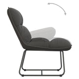 NNEVL Leisure Chair with Metal Frame Dark Grey Velvet