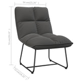 NNEVL Leisure Chair with Metal Frame Dark Grey Velvet