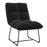 NNEVL Leisure Chair with Metal Frame Black Velvet