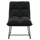 NNEVL Leisure Chair with Metal Frame Black Velvet