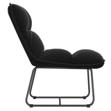 NNEVL Leisure Chair with Metal Frame Black Velvet