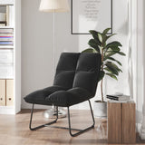 NNEVL Leisure Chair with Metal Frame Black Velvet