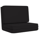 NNEVL Folding Floor Chair Black Faux Leather