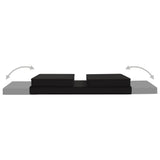 NNEVL Folding Floor Chair Black Faux Leather