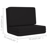 NNEVL Folding Floor Chair Black Faux Leather
