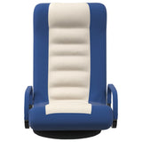 NNEVL Swivel Floor Chair Blue and Cream Fabric