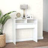 NNEVL Console Table White 78x30x80 cm Chipboard