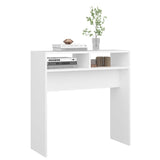 NNEVL Console Table White 78x30x80 cm Chipboard