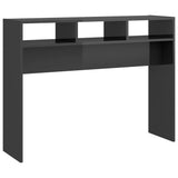 NNEVL Console Table High Gloss Grey 105x30x80 cm Chipboard