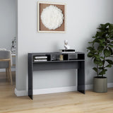 NNEVL Console Table High Gloss Grey 105x30x80 cm Chipboard