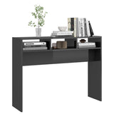 NNEVL Console Table High Gloss Grey 105x30x80 cm Chipboard