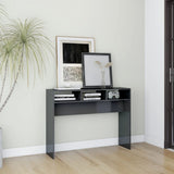 NNEVL Console Table High Gloss Grey 105x30x80 cm Chipboard