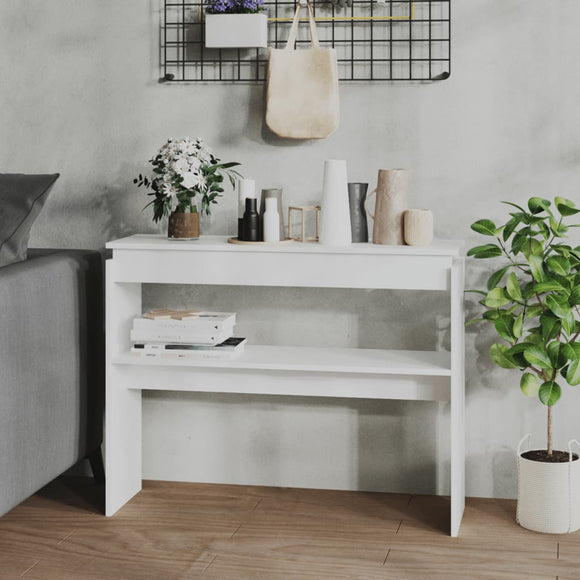 NNEVL Console Table White 102x30x80 cm Chipboard