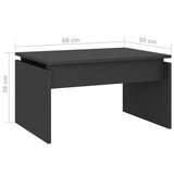 NNEVL Coffee Table Grey 68x50x38 cm Chipboard