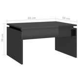 NNEVL Coffee Table High Gloss Grey 68x50x38 cm Chipboard