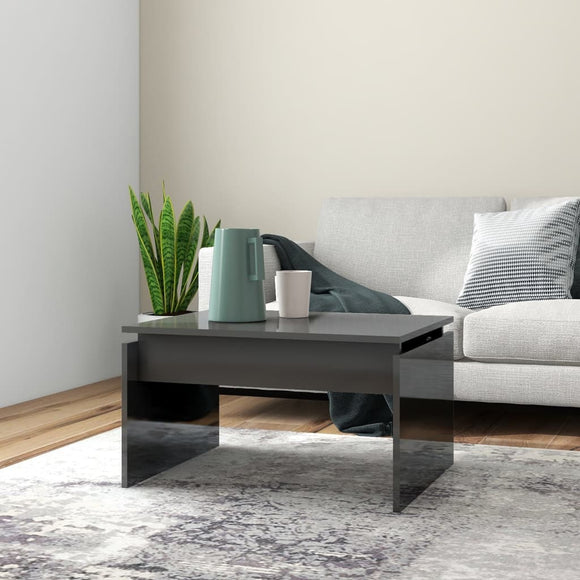 NNEVL Coffee Table High Gloss Grey 68x50x38 cm Chipboard