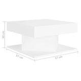 NNEVL Coffee Table White 57x57x30 cm Chipboard