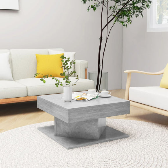 NNEVL Coffee Table Concrete Grey 57x57x30 cm Chipboard