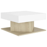 NNEVL Coffee Table White and Sonoma Oak 57x57x30 cm Chipboard