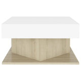 NNEVL Coffee Table White and Sonoma Oak 57x57x30 cm Chipboard