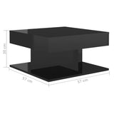 NNEVL Coffee Table High Gloss Black 57x57x30 cm Chipboard