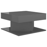 NNEVL Coffee Table High Gloss Grey 57x57x30 cm Chipboard