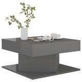 NNEVL Coffee Table High Gloss Grey 57x57x30 cm Chipboard