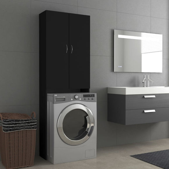 NNEVL Washing Machine Cabinet Black 64x25.5x190 cm