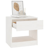 NNEVL Bedside Cabinet White 40x31x40 cm Solid Pinewood