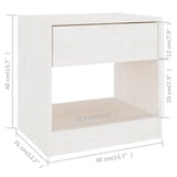 NNEVL Bedside Cabinet White 40x31x40 cm Solid Pinewood