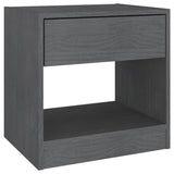 NNEVL Bedside Cabinet Grey 40x31x40 cm Solid Pinewood