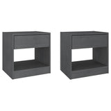 NNEVL Bedside Cabinets 2 pcs Grey 40x31x40 cm Solid Pinewood
