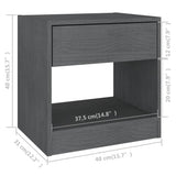 NNEVL Bedside Cabinets 2 pcs Grey 40x31x40 cm Solid Pinewood