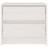NNEVL Bedside Cabinet White 40x30.5x35.5 cm Solid Pine Wood