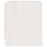 NNEVL Bedside Cabinet White 40x30.5x35.5 cm Solid Pine Wood