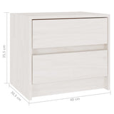NNEVL Bedside Cabinet White 40x30.5x35.5 cm Solid Pine Wood
