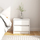 NNEVL Bedside Cabinet White 40x30.5x35.5 cm Solid Pine Wood