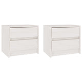 NNEVL Bedside Cabinets 2 pcs White 40x30.5x35.5 cm Solid Pine Wood