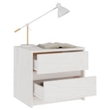 NNEVL Bedside Cabinets 2 pcs White 40x30.5x35.5 cm Solid Pine Wood