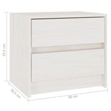 NNEVL Bedside Cabinets 2 pcs White 40x30.5x35.5 cm Solid Pine Wood