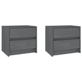 NNEVL Bedside Cabinets 2 pcs Grey 40x30.5x35.5 cm Solid Pine Wood
