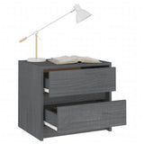 NNEVL Bedside Cabinets 2 pcs Grey 40x30.5x35.5 cm Solid Pine Wood