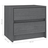 NNEVL Bedside Cabinets 2 pcs Grey 40x30.5x35.5 cm Solid Pine Wood