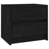 NNEVL Bedside Cabinet Black 40x30.5x35.5 cm Solid Pine Wood
