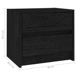 NNEVL Bedside Cabinet Black 40x30.5x35.5 cm Solid Pine Wood