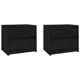 NNEVL Bedside Cabinets 2 pcs Black 40x30.5x35.5 cm Solid Pine Wood