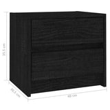 NNEVL Bedside Cabinets 2 pcs Black 40x30.5x35.5 cm Solid Pine Wood
