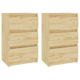 NNEVL Bedside Cabinets 2 pcs 40x29.5x64 cm Solid Pine Wood